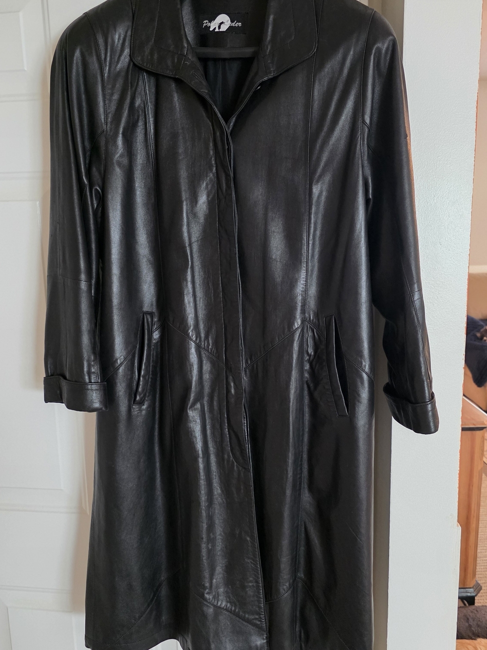 Long Black Leather Coat by Polar Leder